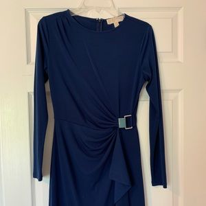 Navy Michael Kors faux wrap/rouses dress